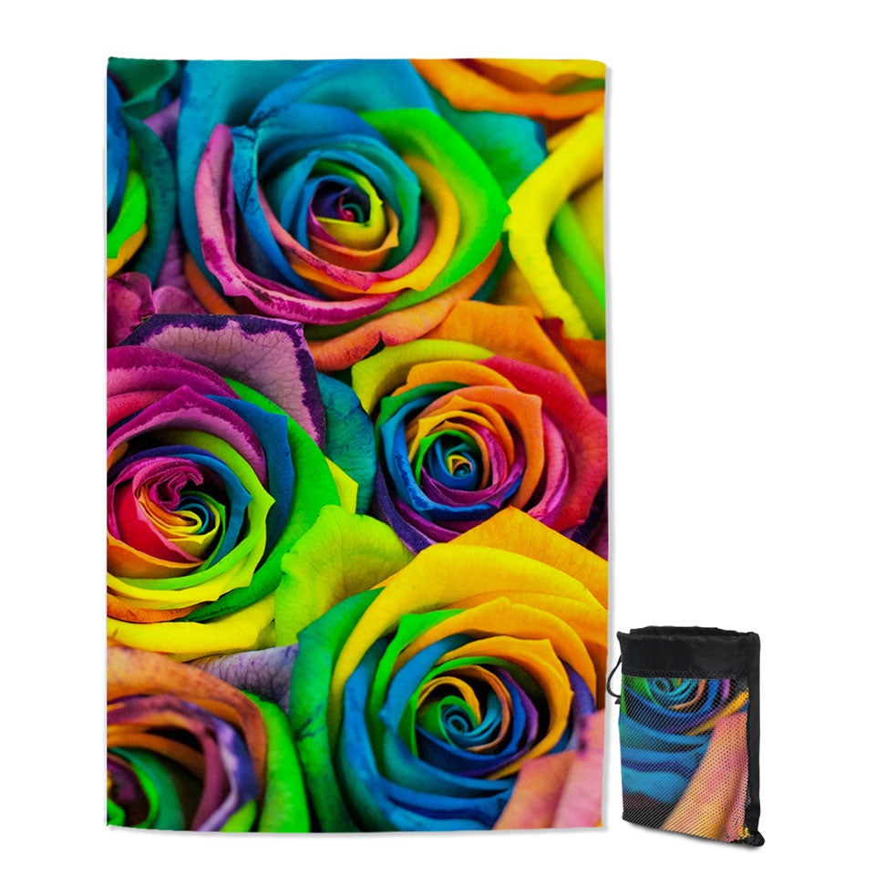 Rainbow Roses Womens Travel Beach Towel