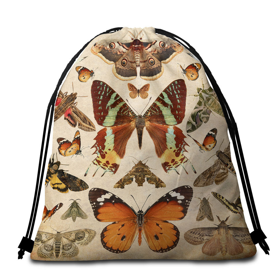 Realistic Butterflies Beach Towel Bags
