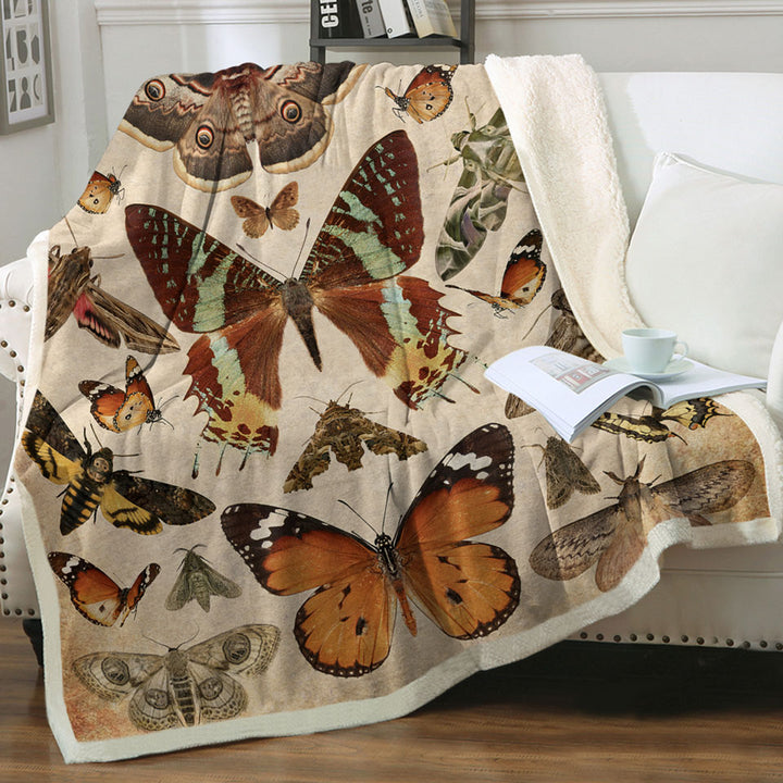 Realistic Butterflies Decorative Blankets