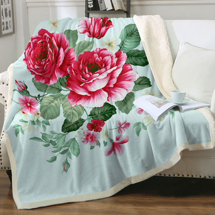 Red Flowers Beautiful Throws
