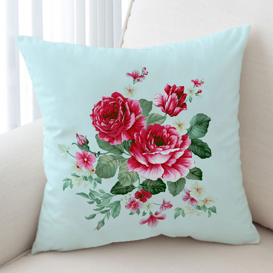 Red Flowers Cushion Covers