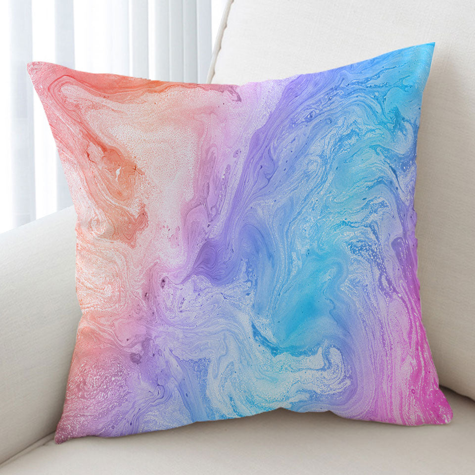 Red Purple Blue Marble Cushion Cover