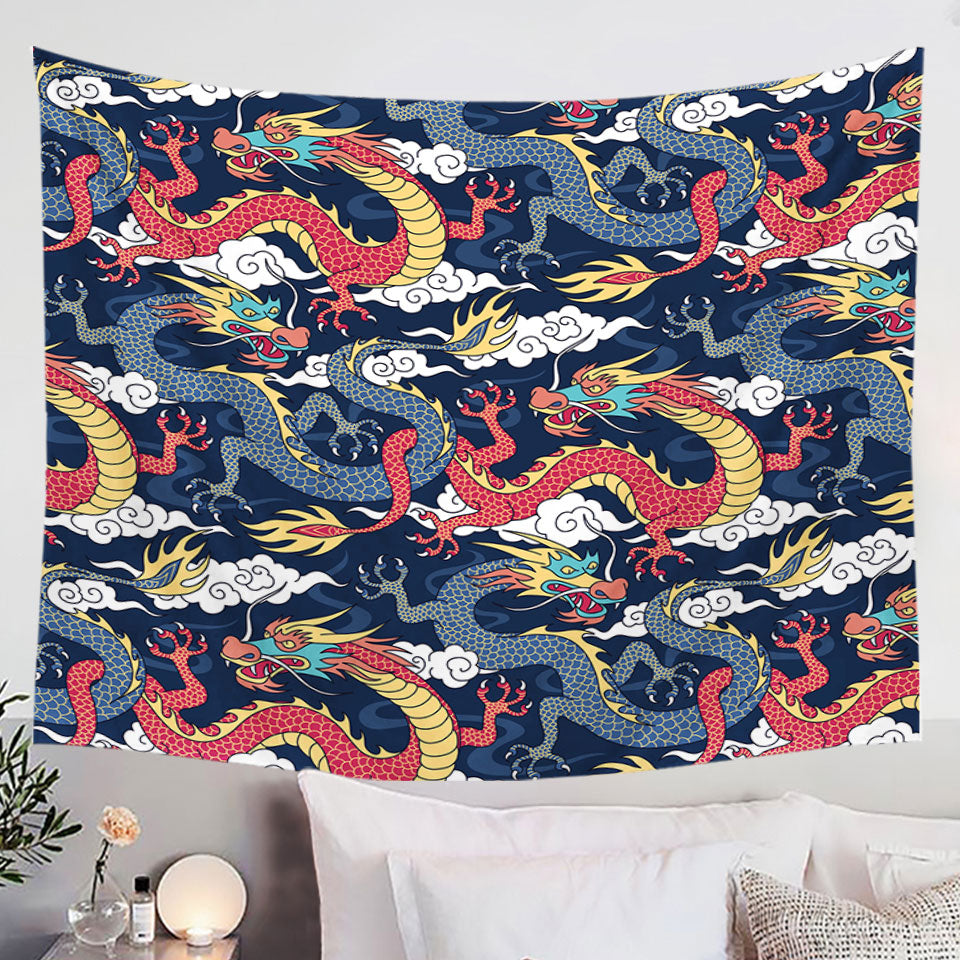 Blue Hues Butterflies Tapestry