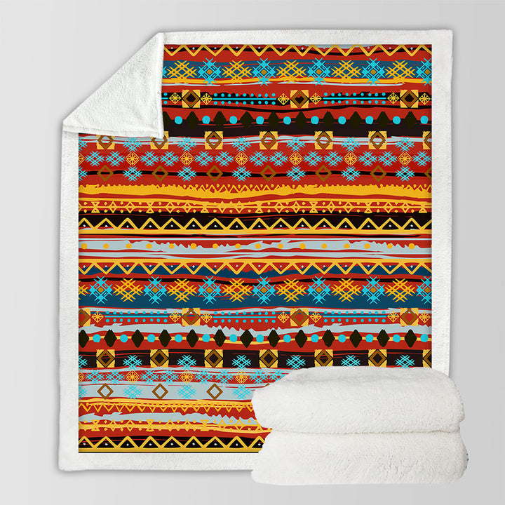 Red and Yellow African Design Throws