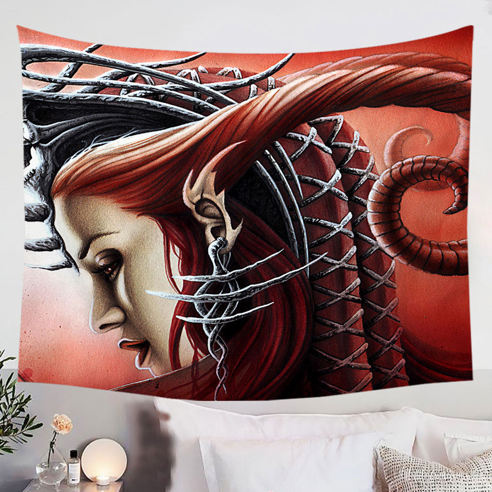 Redhead-Woman-Gothic-Fantasy-Art-Queen-Evil-Wall-Decor-and-Tapestry