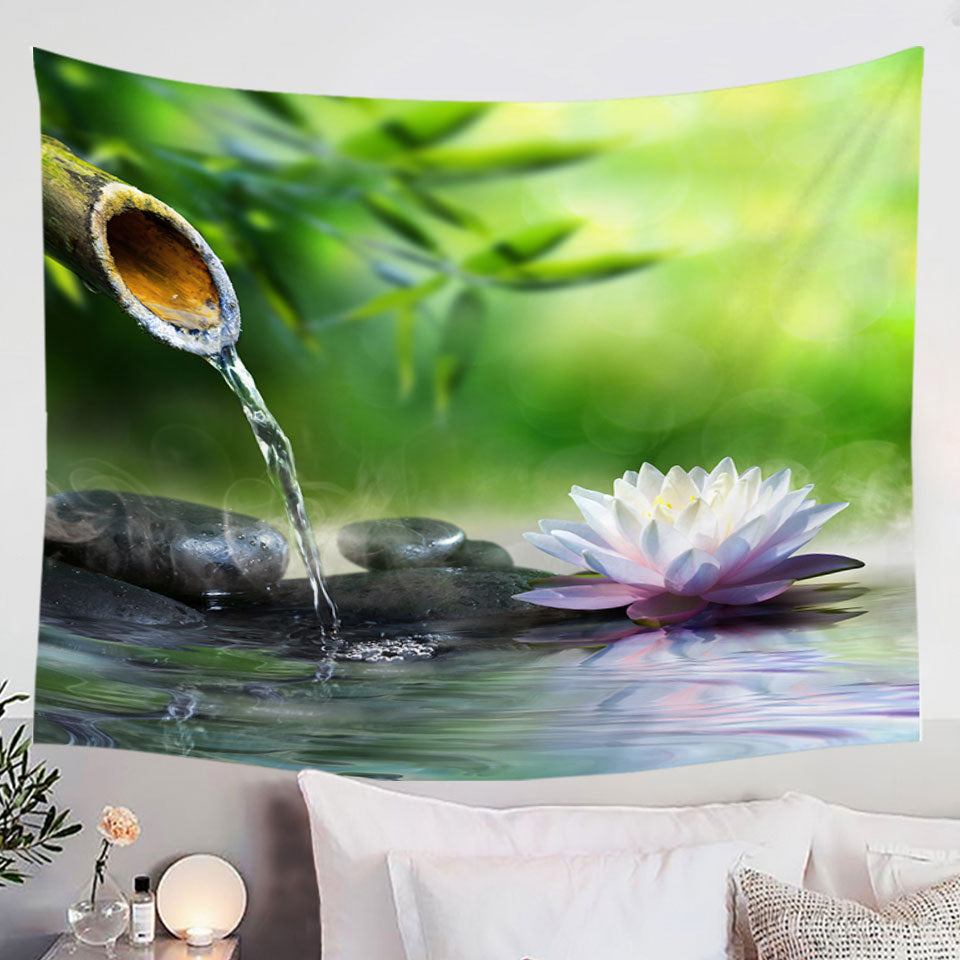 Relaxing Home Decor Wall Decor Tapestry Water Lily Tickle