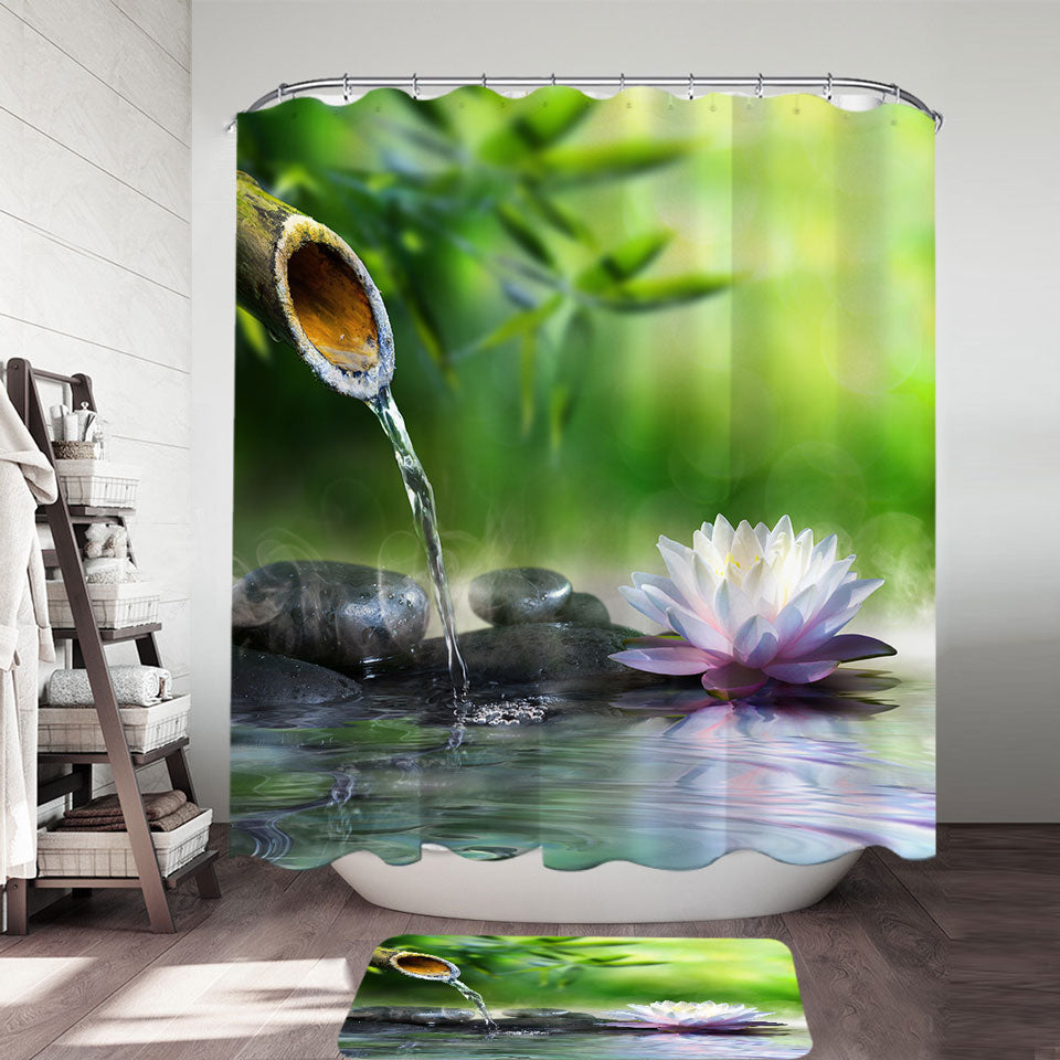 Relaxing Shower Curtains Water Lily Tickle