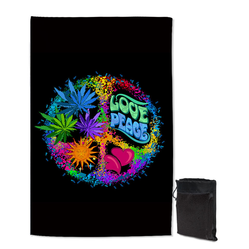 Retro Beach Towels 420 Peace and Love