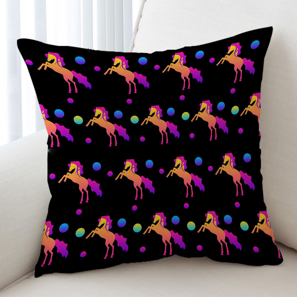 Retro Colors Horse Cushion