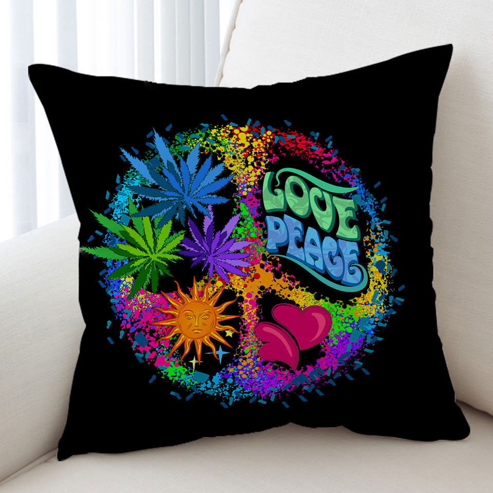 Retro Throw Cushions Covers 420 Peace and Love