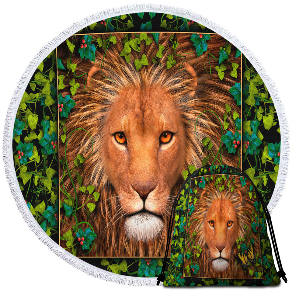 Return of the King Grape leaves Lion Beach Towels