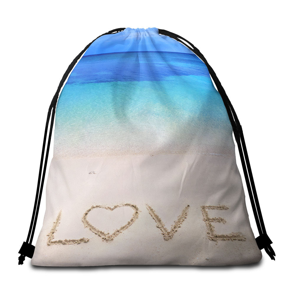 Romantic Beach Bags and Towels The Beach of Love