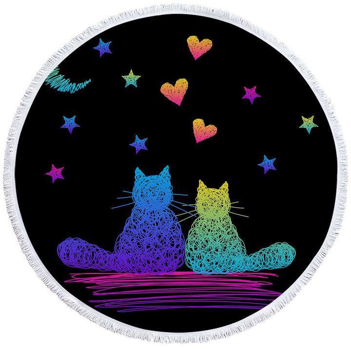 Romantic Cats Beach Towels