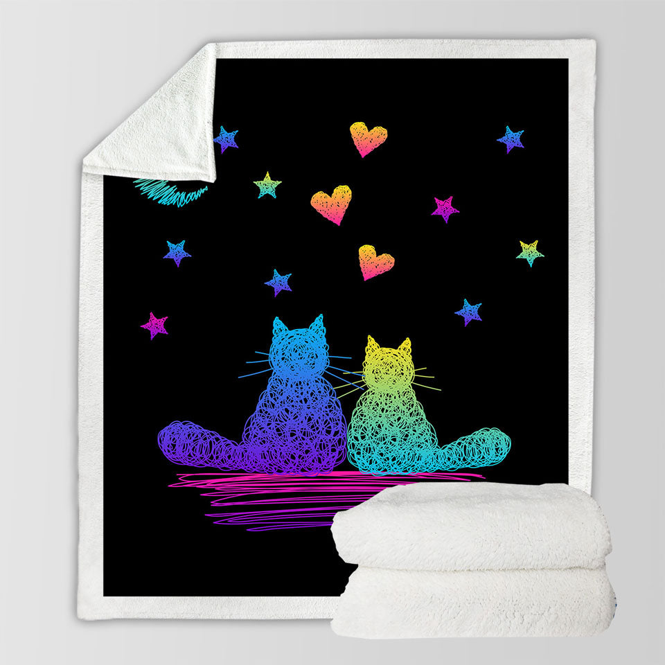 Romantic Cats Throw Blanket