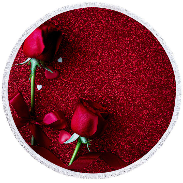 Romantic Couple of Roses Nice Beach Towels