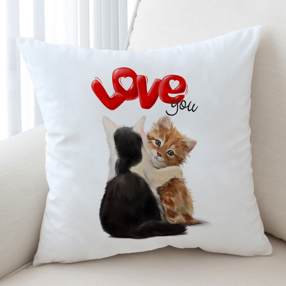 Romantic Love Quote Cushion Covers with Adorable Kittens