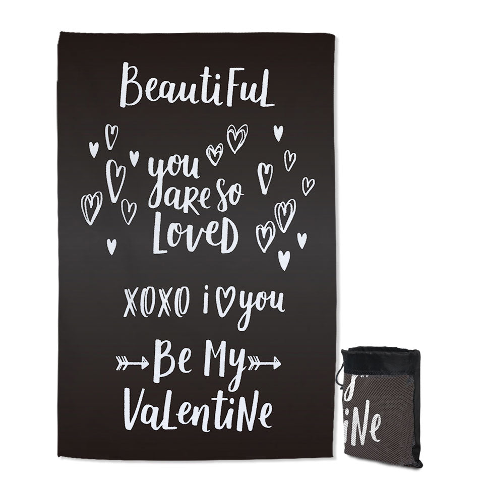 Romantic Love Quote Giant Beach Towel Be My Valentine