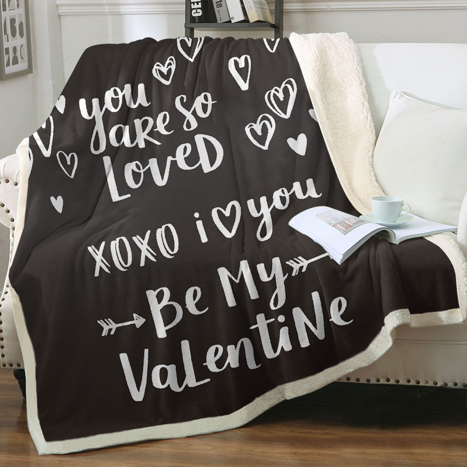 Romantic Love Quote Lightweight Blankets Be My Valentine