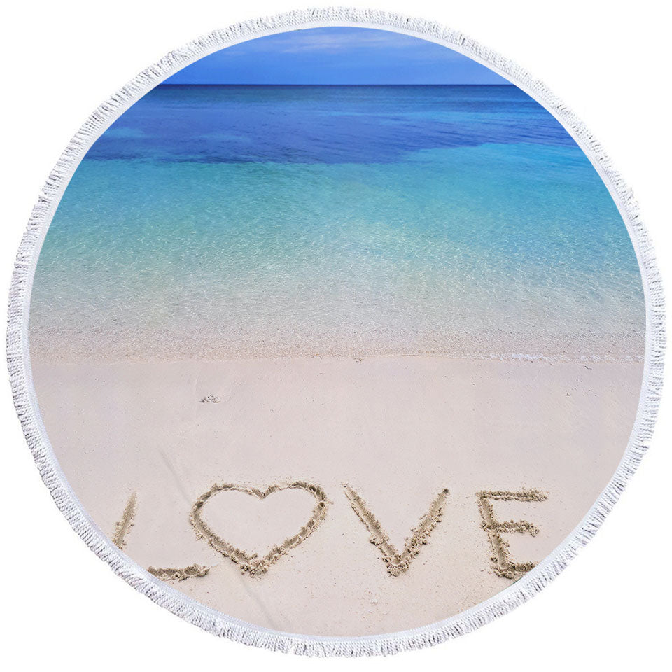 Romantic Round Towel The Beach of Love
