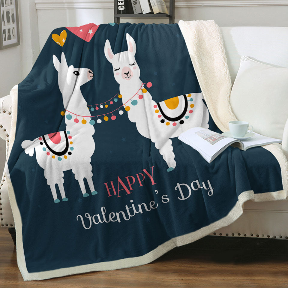 Romantic Throws Happy Valentines Day Loving Llamas