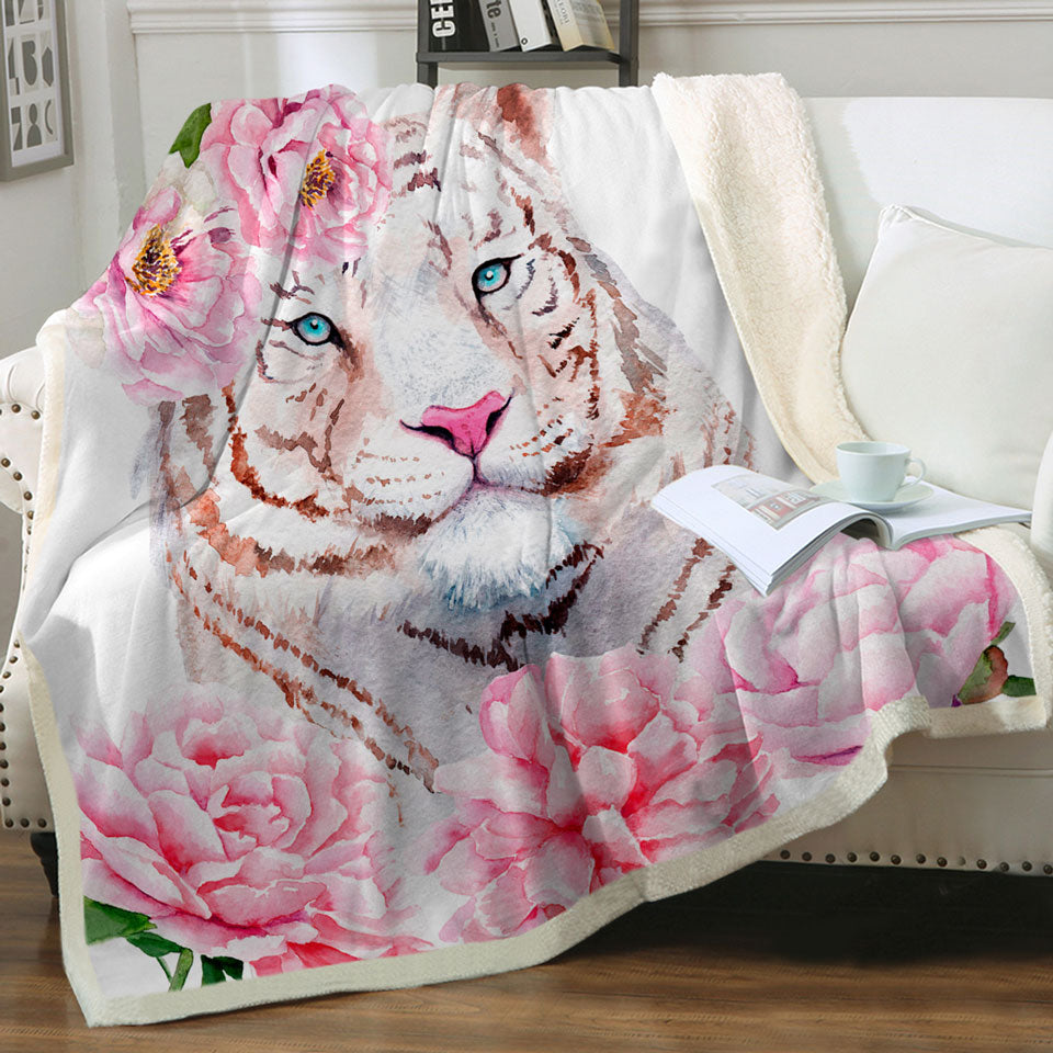 Rosy Lady White Tiger Grils Throws