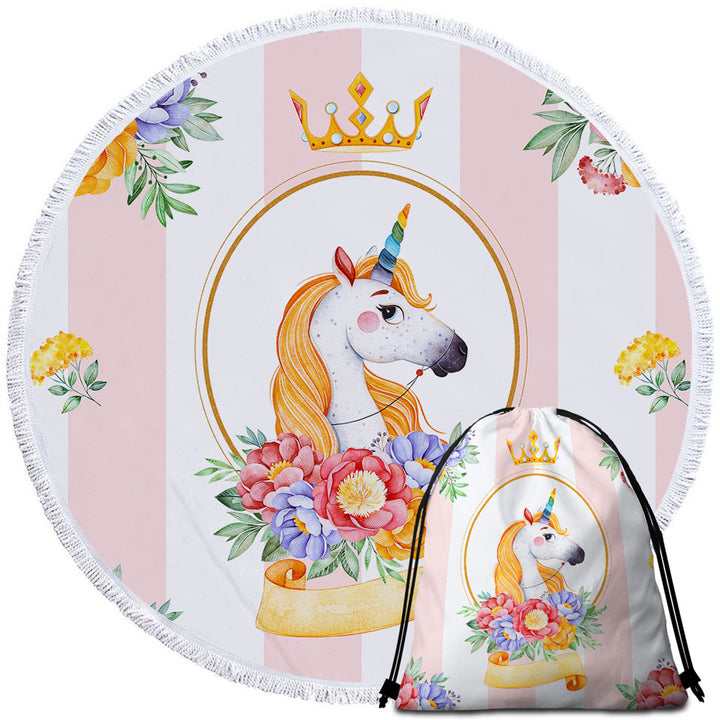 Royal Unicorn King Beach Towels