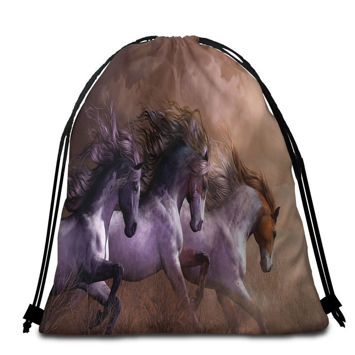 Run To Freedom Wild Horses Beach Bags and Towels