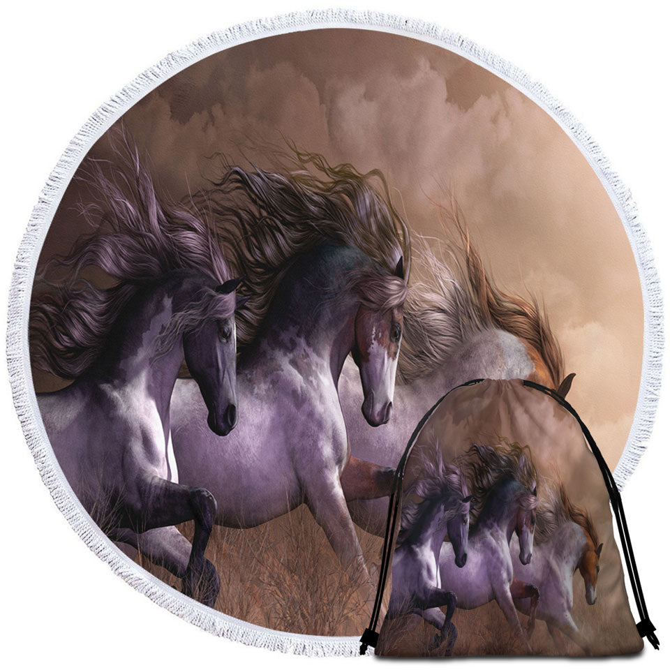 Run To Freedom Wild Horses Beach Towels and Bags Set