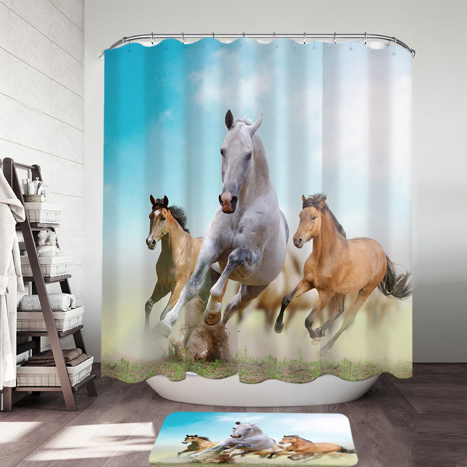 Running Wild Horses Shower Curtains