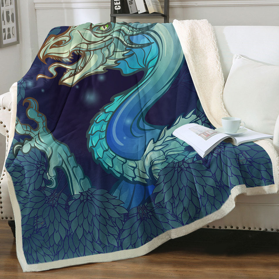 Scary Blue Dragon Throws