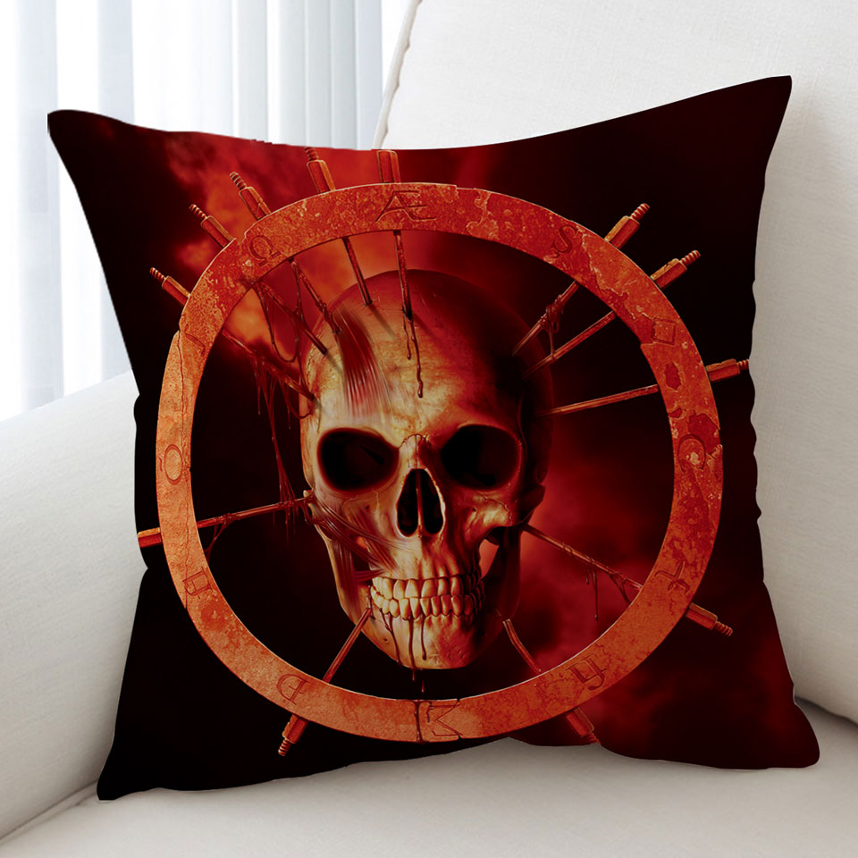 Scary Dark Art Blood Ring Skull Cushion Covers
