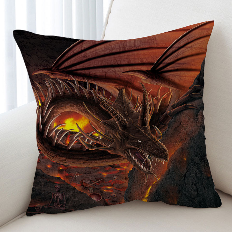Scary Dragon Hellfire Dragon Cushion Cover