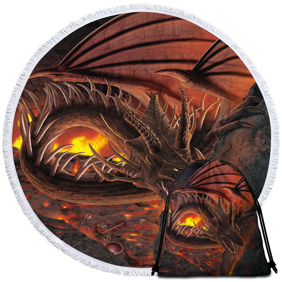 Scary Dragon Hellfire Dragon Travel Beach Towel