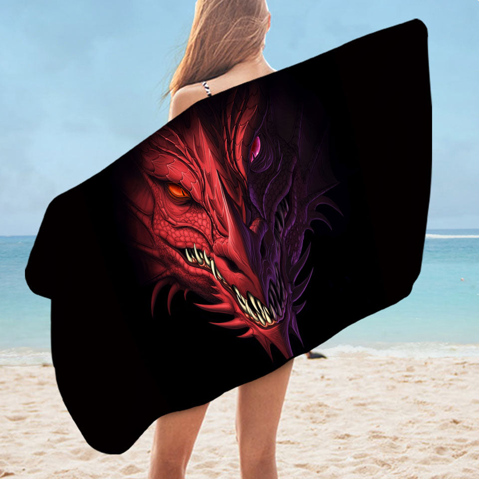 Scary Dragon Mens Beach Towel