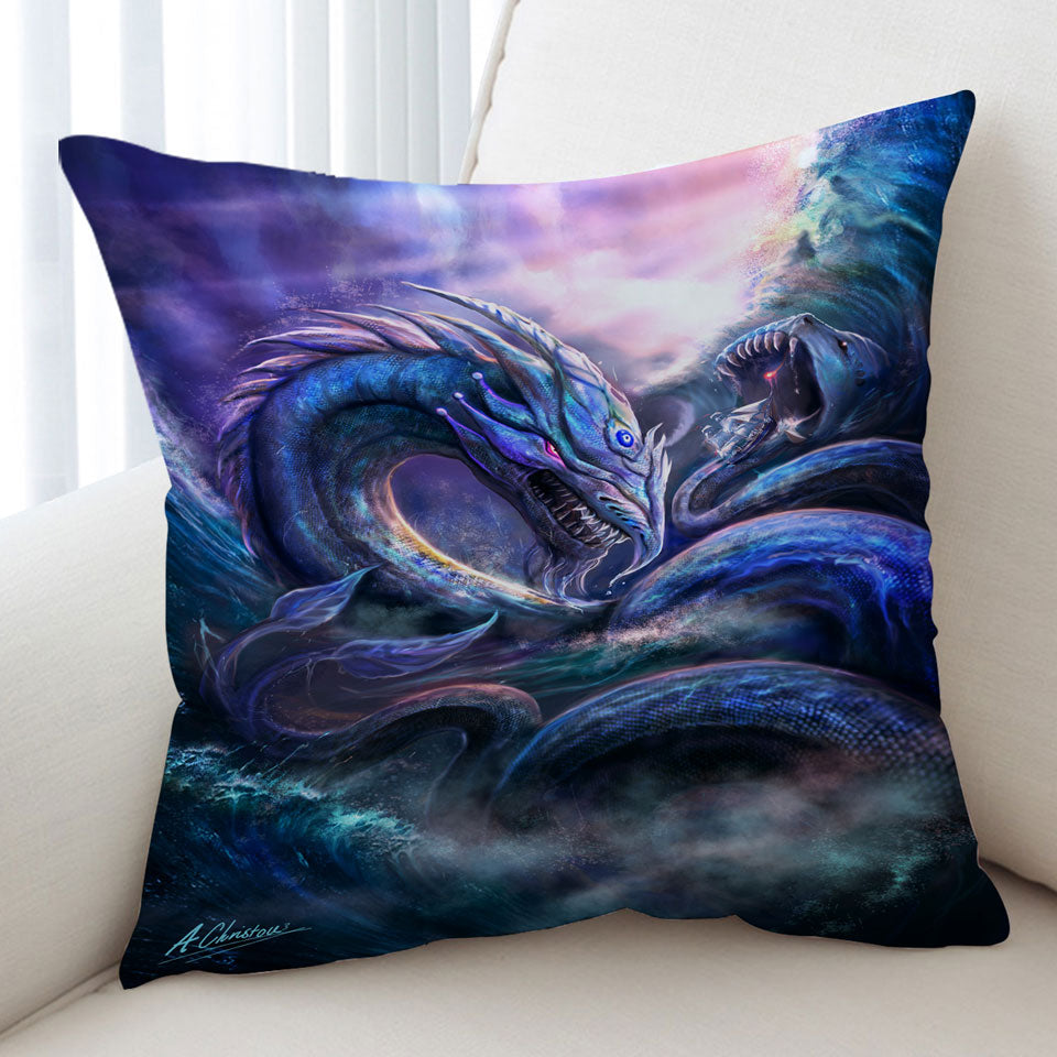 Scary Dragon Monster of the Ocean Cushions for Cool Room