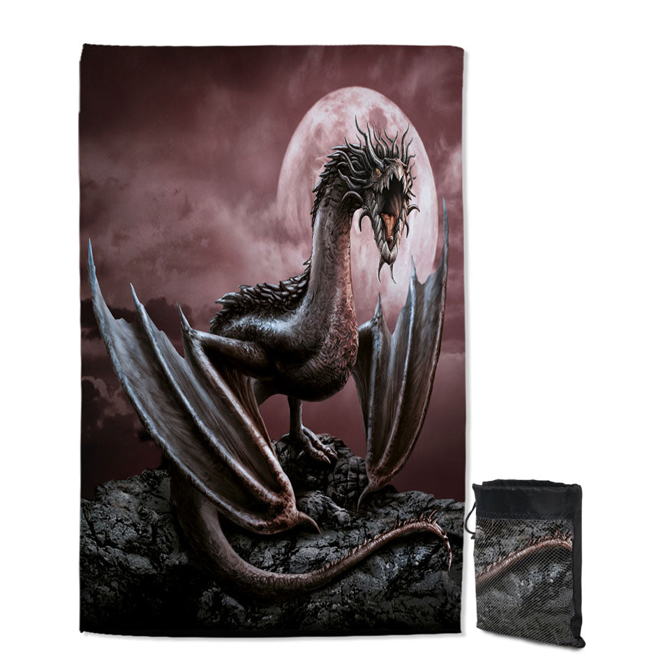 Scary Fantasy Art Darius Moon Dragon Lightweight Beach Towel