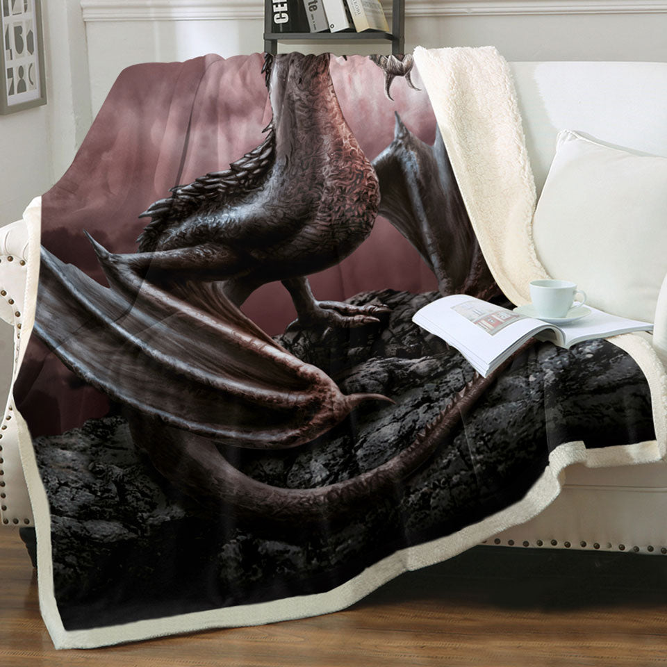 products/Scary-Fantasy-Art-Darius-Moon-Dragon-Sherpa-Blanket