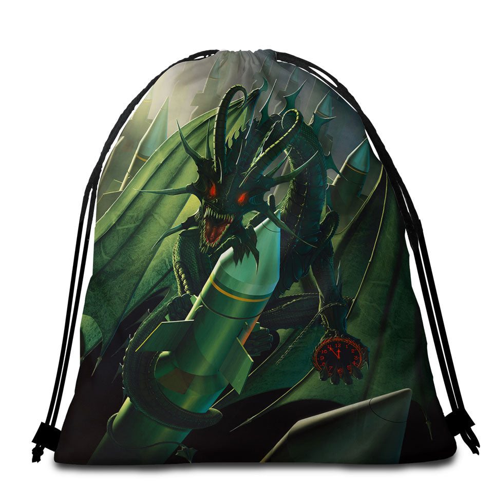 Scary Fantasy Beach Bags and Towels Art Doom Dragon