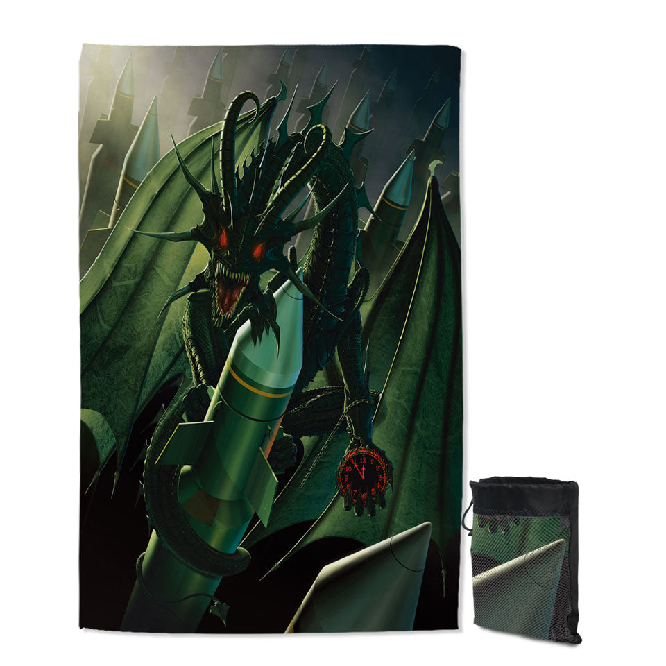 Scary Fantasy Lightweight Beach Towel Art Doom Dragon