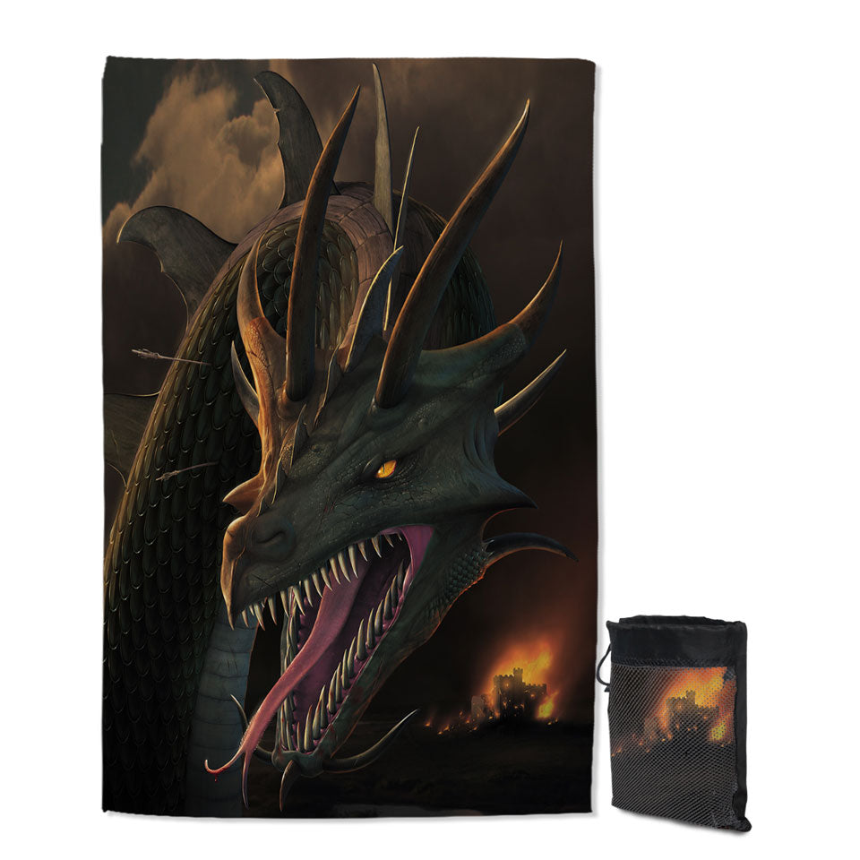 Scary Giant Beach Towel Fantasy Art the Annihilation Dragon