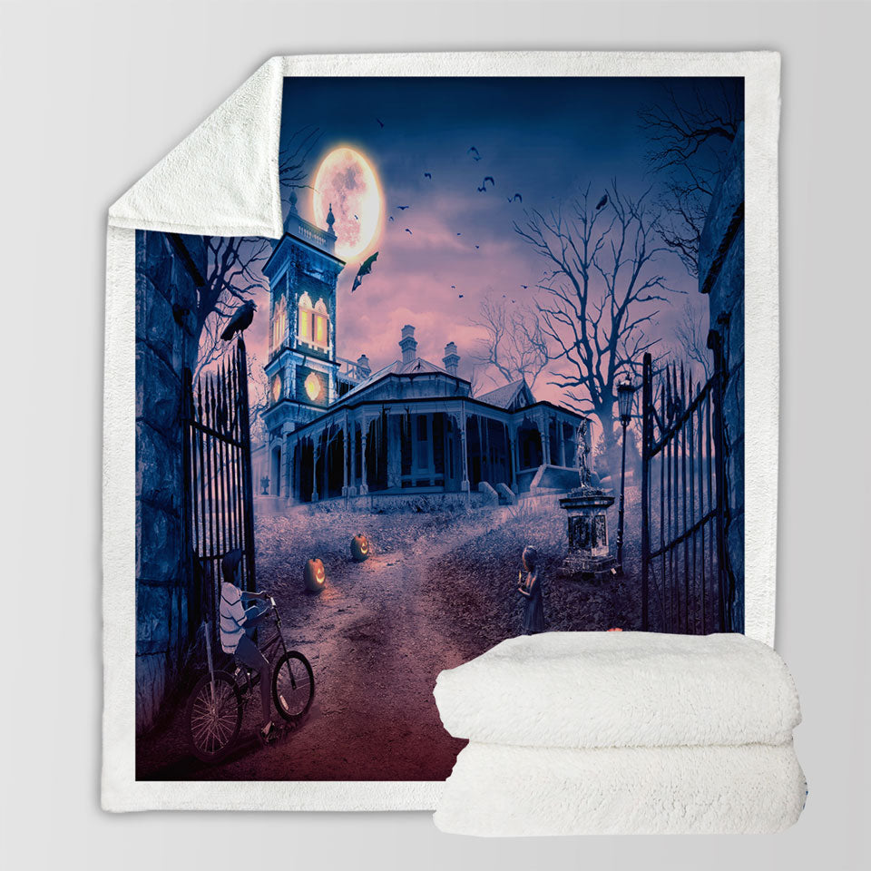 products/Scary-Haunted-Manor-Halloween-Decorative-Blankets