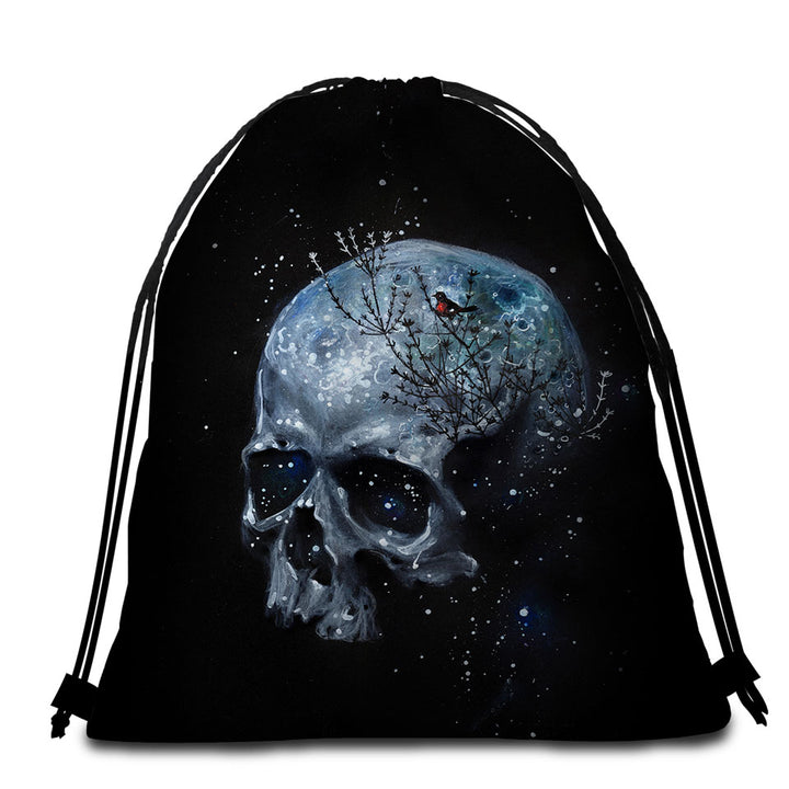 Scary Human Skull Beach Bags and Towels