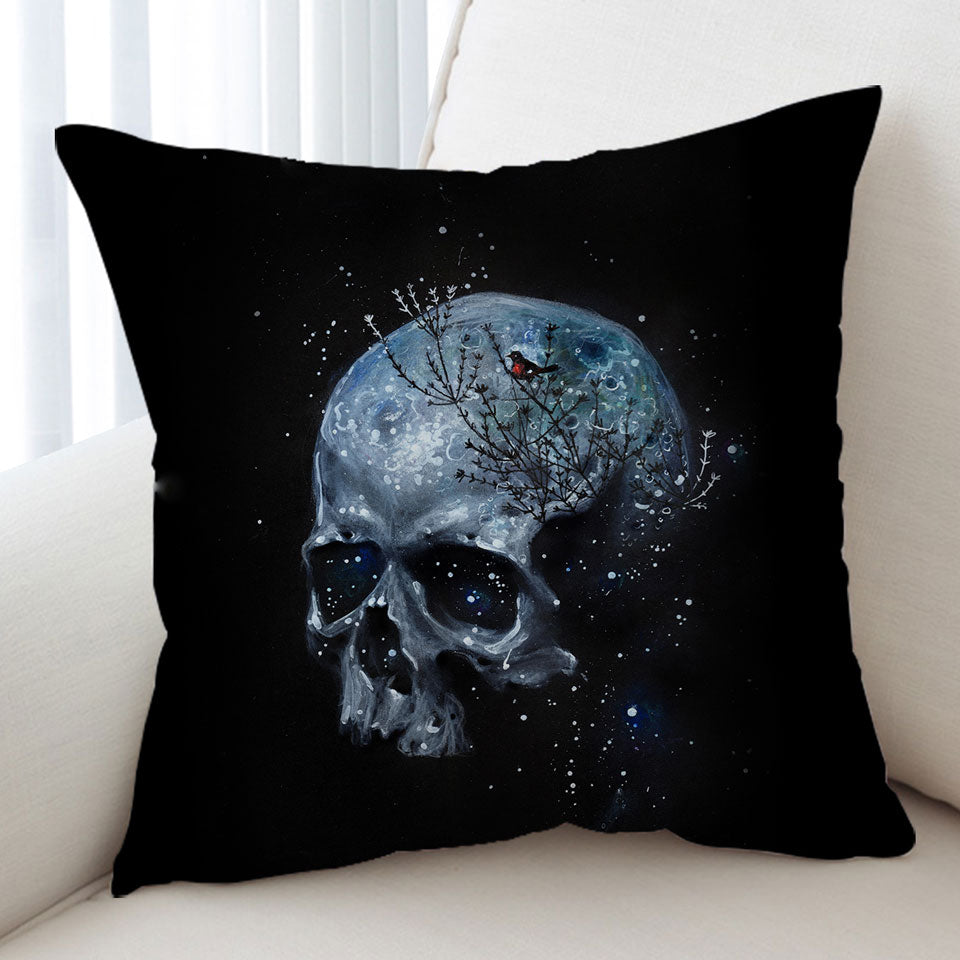 Scary Human Skull Cushion Cover
