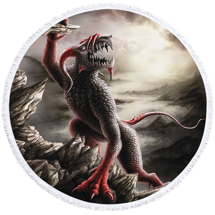 Scary Unusual Beach Towels Art the Crematoria Frightening Creature