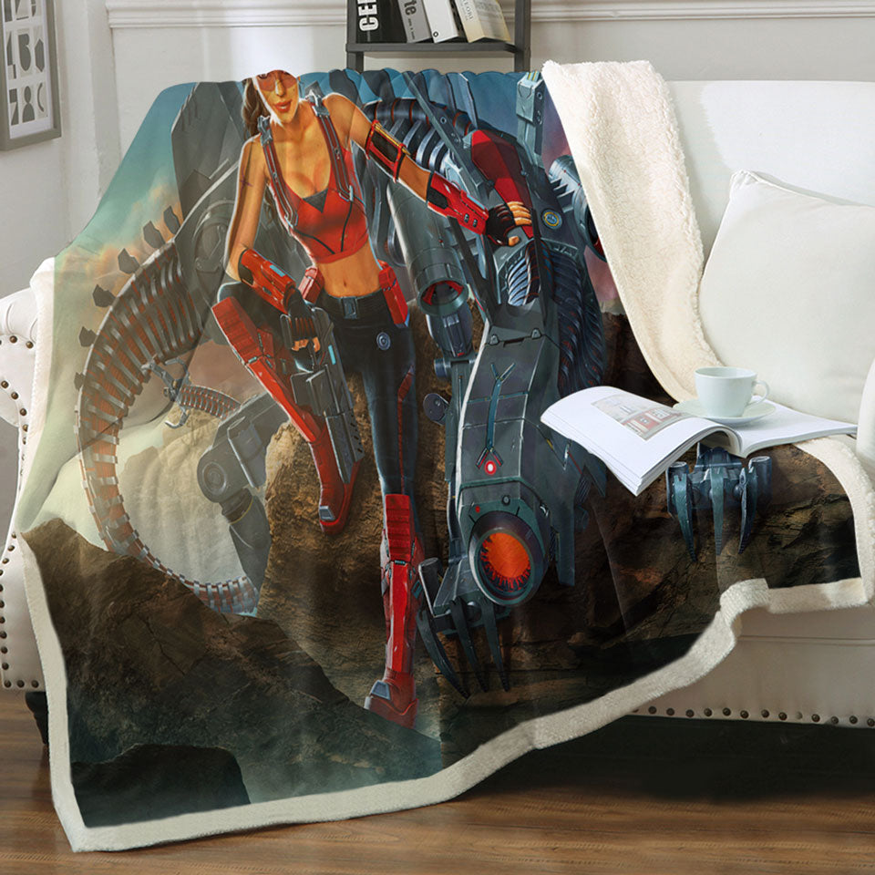 products/Science-Fiction-Art-Rendezvous-Humans-and-Robots-Throw-Blanket