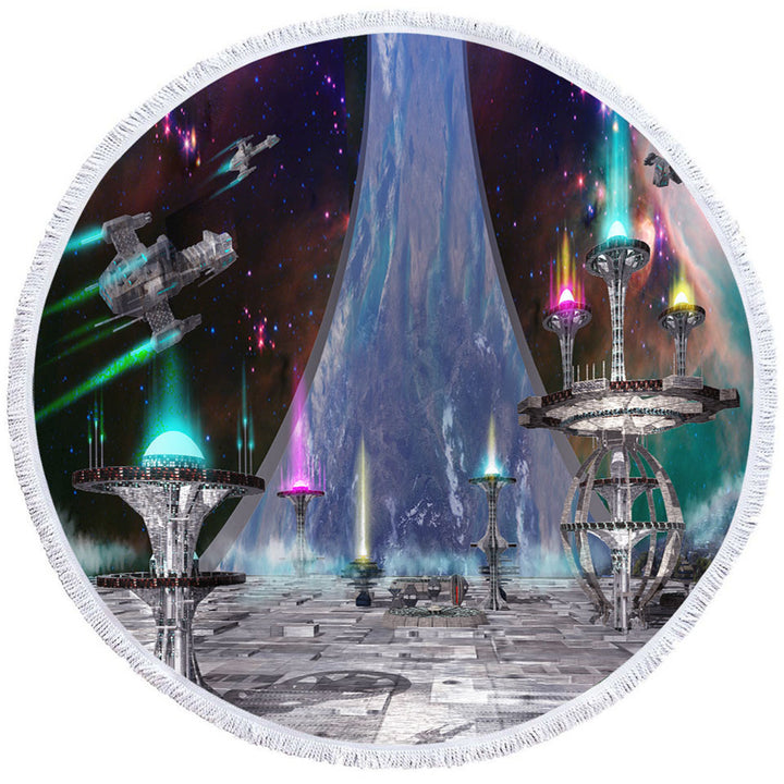 Science Fiction Beach Towels Art Ring World