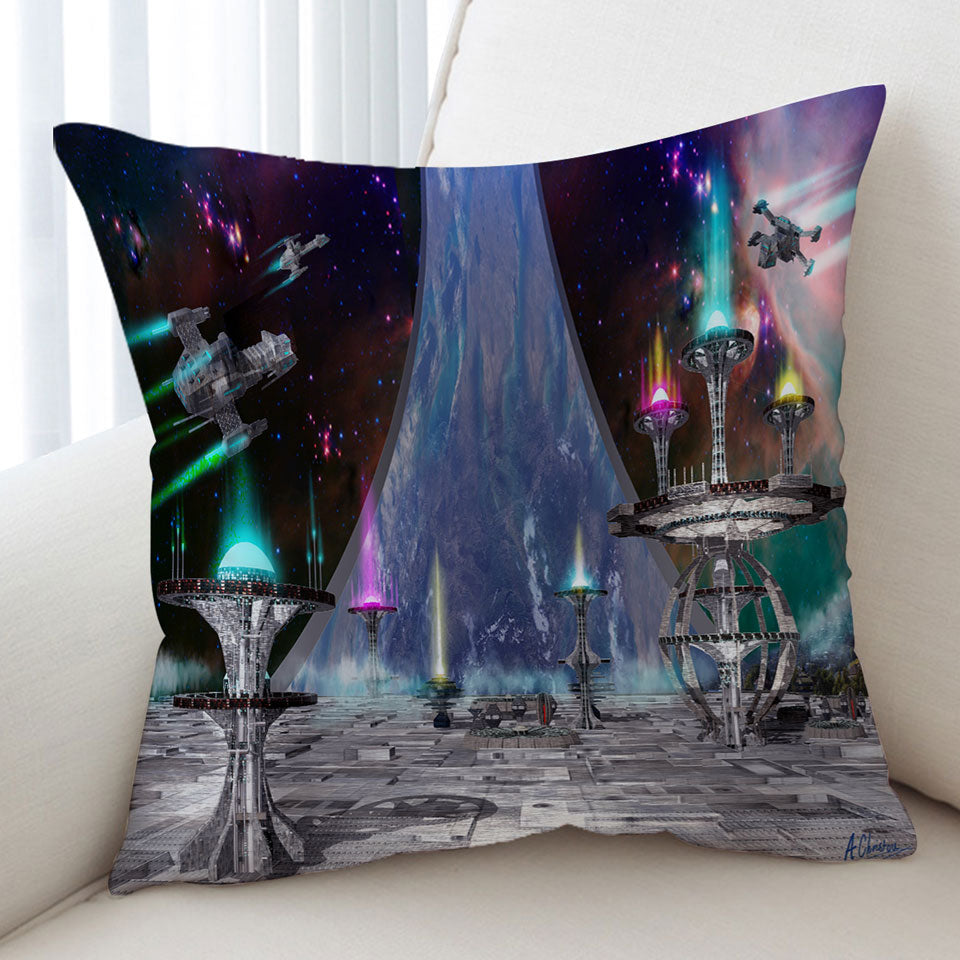Science Fiction Cushion Covers Art Ring World
