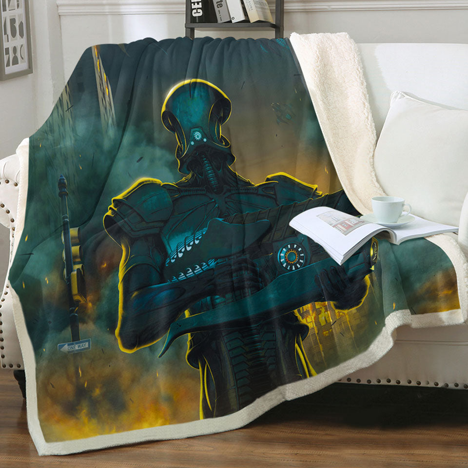 products/Science-Fiction-Throw-Blankets-Art-Robots-City-Invasion