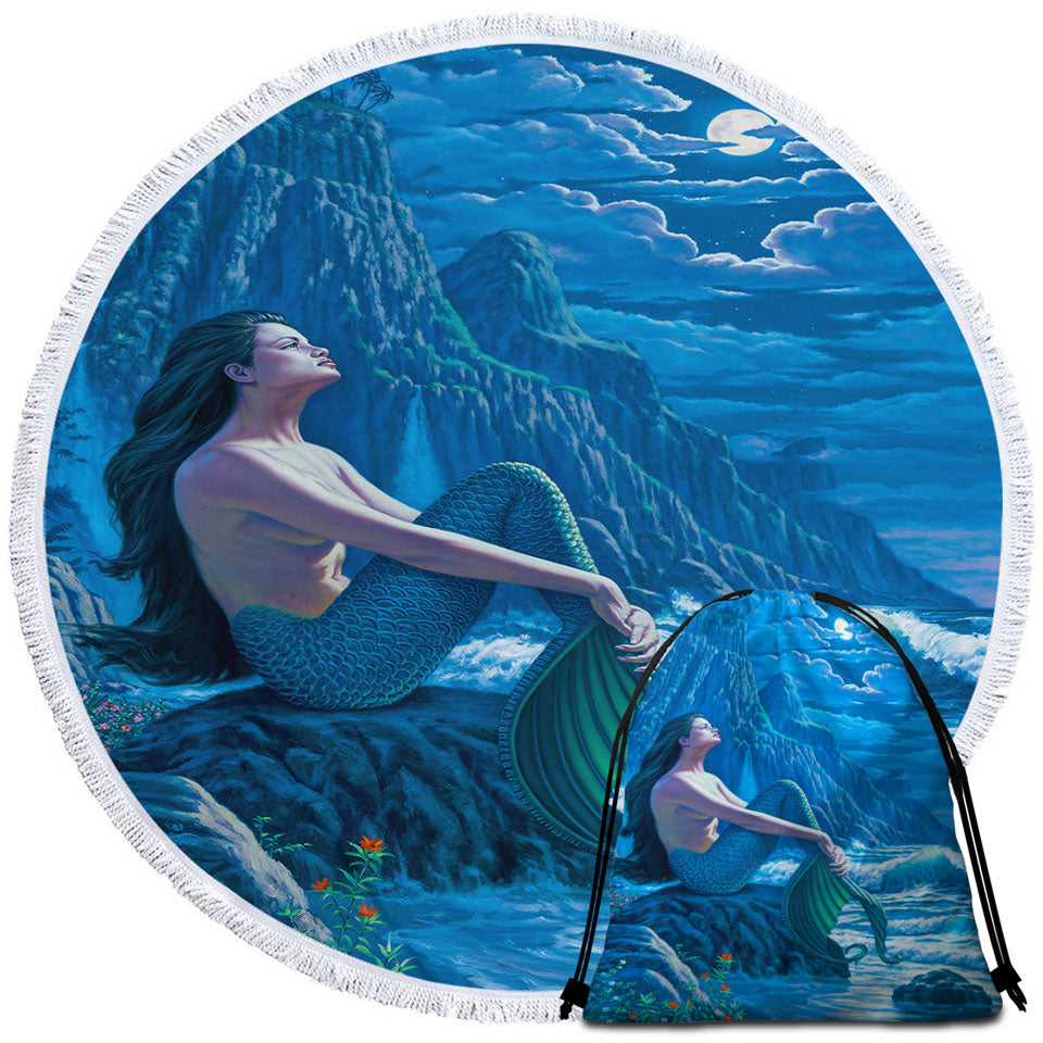 Serenity Coastal Cliffs Mermaid Beach Towels for Men