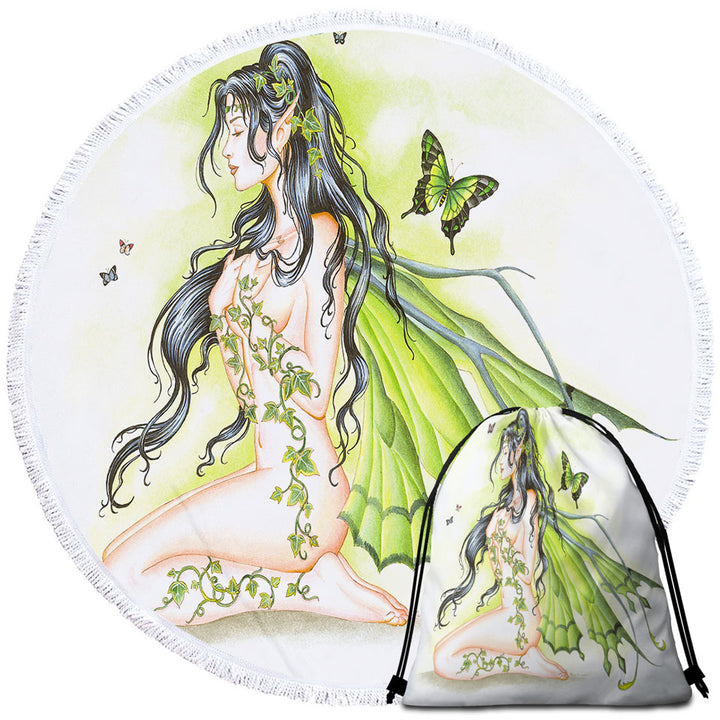 Sexy Beach Towels Fantasy Art the Green Ivy Fairy